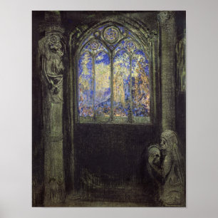 Póster La ventana de vidrio manchado, 1904