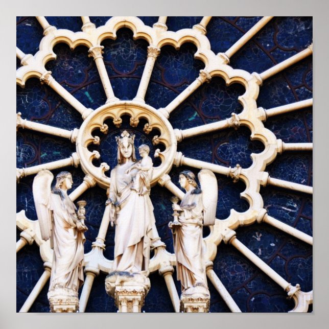 Póster La ventana Rosa de Notre Dame (Frente)