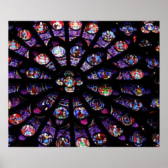 Póster La ventana Rosa del Poster de Notre Dame (Frente)