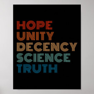 Póster La verdad de la ciencia de la decencia de unidad