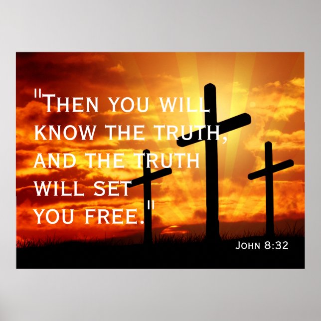 Póster la verdad os hará libres Juan 8:32 (Frente)