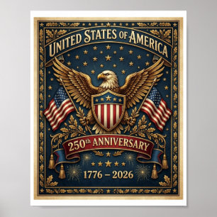Póster La versión 1 del 250 aniversario de América   