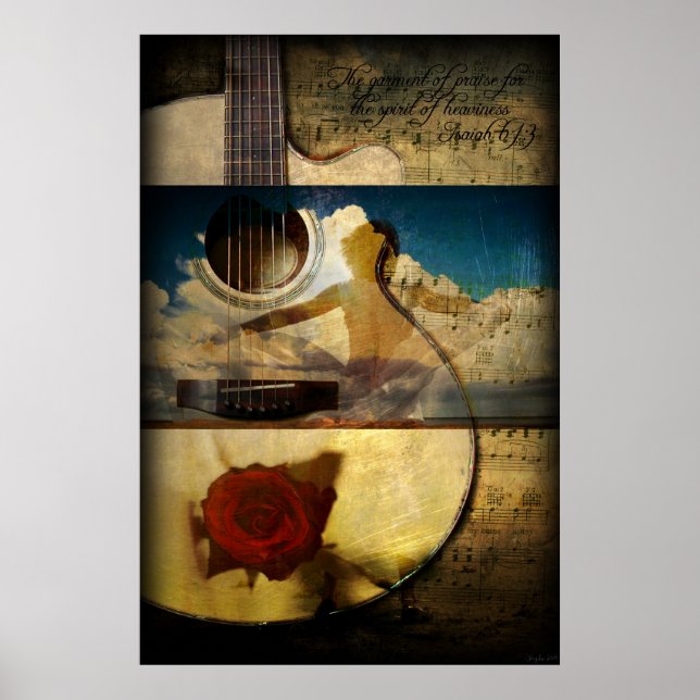 Póster La vestimenta de elogios (Poster de guitarra) (Frente)