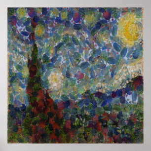 Póster La víbora Bella Artes estrellada de la noche de lo