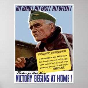 Póster La victoria comienza en casa -- Bull Halsey