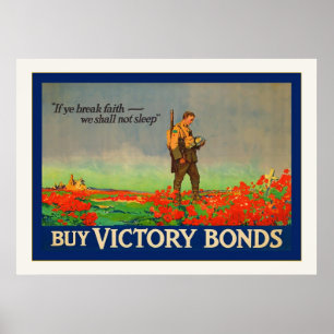Póster La victoria de la compra enlaza la guerra mundial
