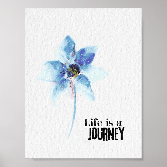 Póster la vida acuarela de las flores es un viaje (Frente)