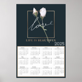 Póster La vida amorosa es hermosos Rosas del calendario 2