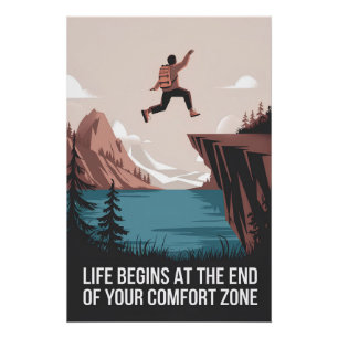 Póster La vida comienza al final de tu zona de confort