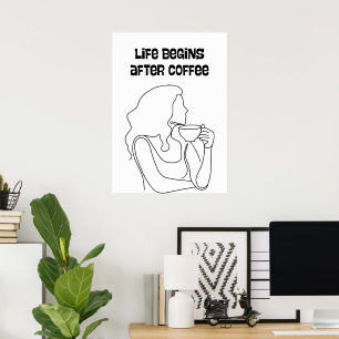 Póster La vida comienza después del café