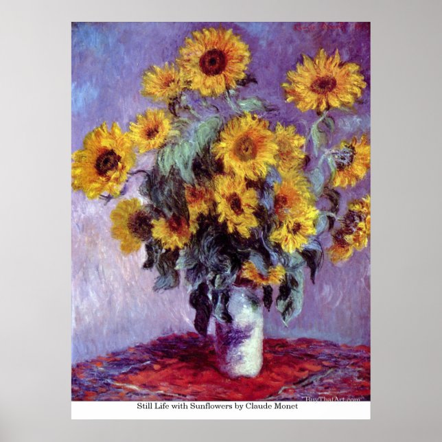 Póster La vida con los girasoles de Claude Monet (Frente)