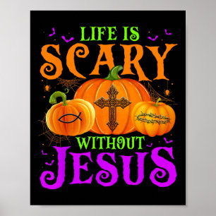 Póster La Vida Da Miedo Sin Jesús Caer Halloween