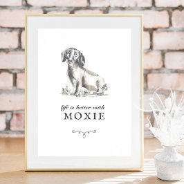 Póster La Vida De Dachshund Es Mejor Con El Nombre Del Pe