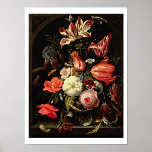 Póster La vida de las flores en un borde