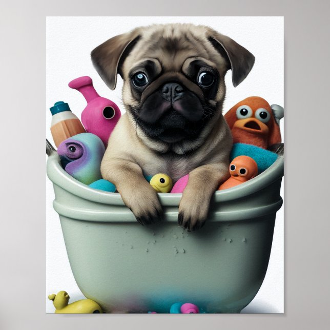 Póster La vida de Pug: Una aventura apasionante en la bañ (Frente)