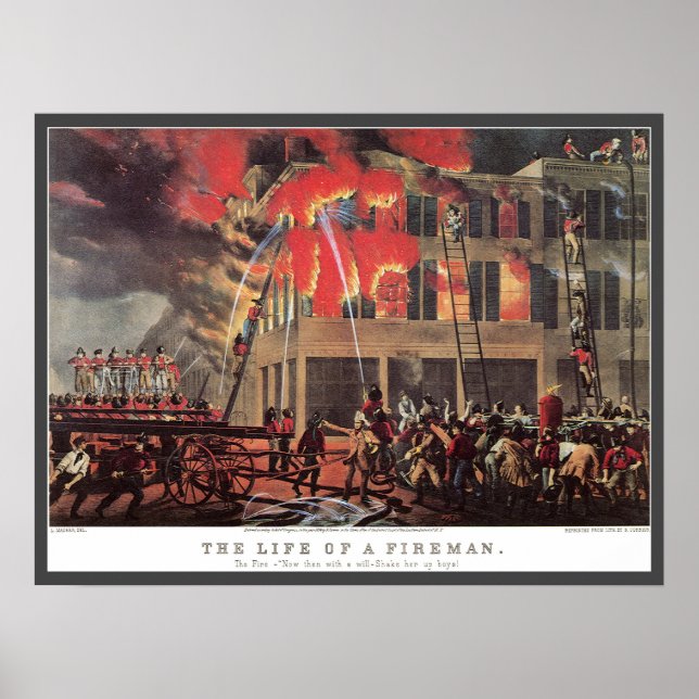 Póster La vida de un bombero, un veterano bombero (Frente)