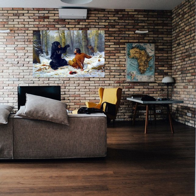 Póster La vida de un cazador  Un aprieto Arthur Tait 1856 (Subido por el creador)