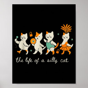 Póster La Vida De Un Gato Tonto Chica De Show De Meme Div