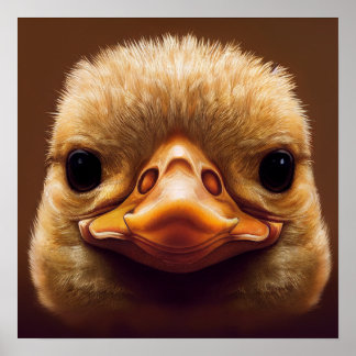 Póster La vida del pato como el pico retrato con las plum
