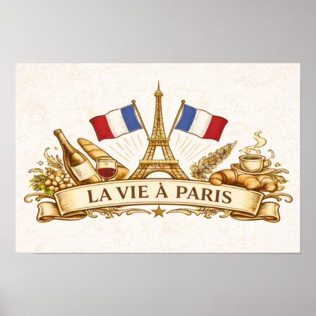 Póster La vida en París (Frente)