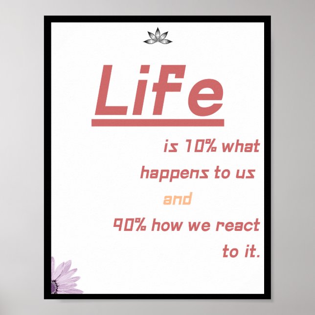 Póster La vida es 10% lo que nos pasa y 90% cómo (Frente)