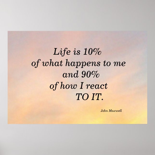 PÓSTER LA VIDA ES 10% POSTER DE JOHN MAXWELL MOTIVATIONAO (Frente)