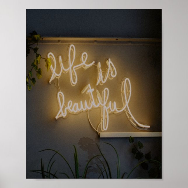 Póster La vida es bello Neon Lights (Frente)