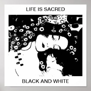 PÓSTER LA VIDA ES BLANCO Y NEGRO SAGRADO