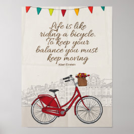 Póster la vida es como andar en bicicleta