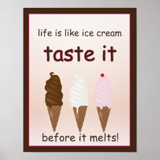 Póster La vida es como el Poster del helado