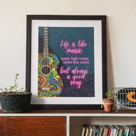 Póster La vida es como la música, siempre una buena canci