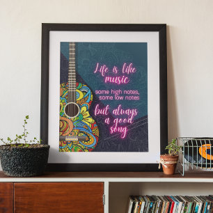 Póster La vida es como la música, siempre una buena canci
