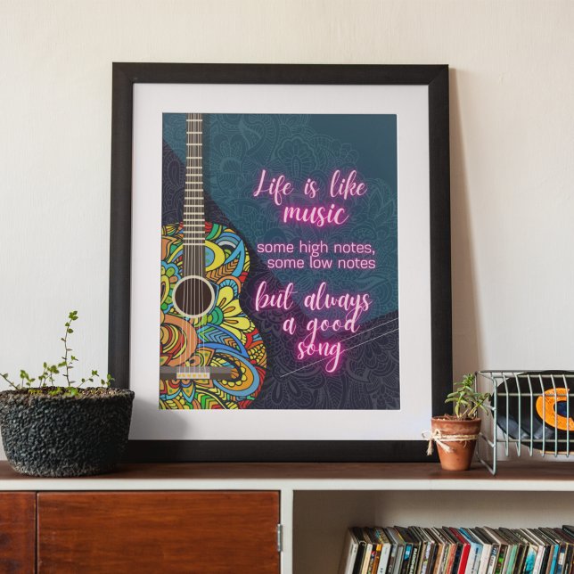 Póster La vida es como la música, siempre una buena canci (Subido por el creador)