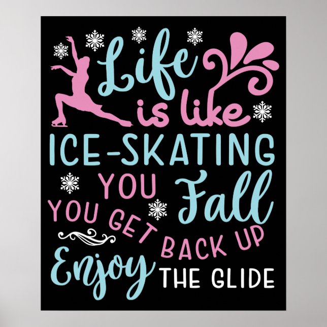 Póster La vida es como patinar sobre hielo (Frente)