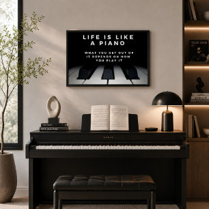 Póster La vida es como un piano Inspirador