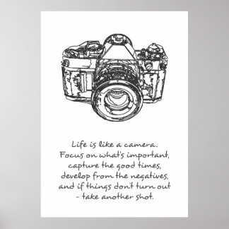 Póster La vida es como un poster de citas de cámara