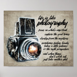 Póster La vida es como un regalo de fotografía lecciones 
