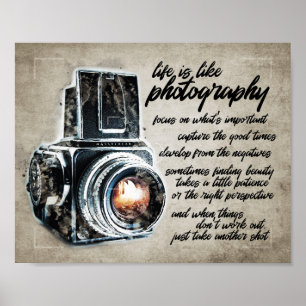 Póster La vida es como un regalo de fotografía lecciones