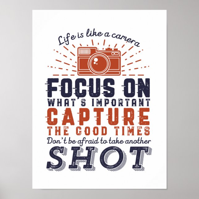 Póster La Vida Es Como Una Cita De Fotógrafo De Cámara (Frente)