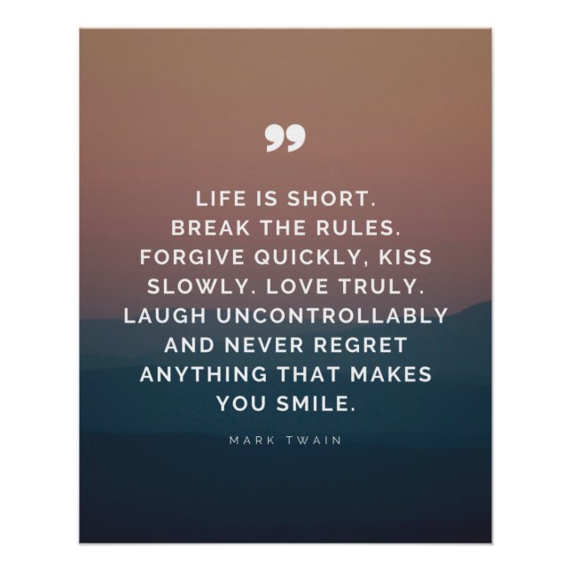 Póster La vida es corta. Rompe Las Reglas. Perdonen, Kiss (Anverso)