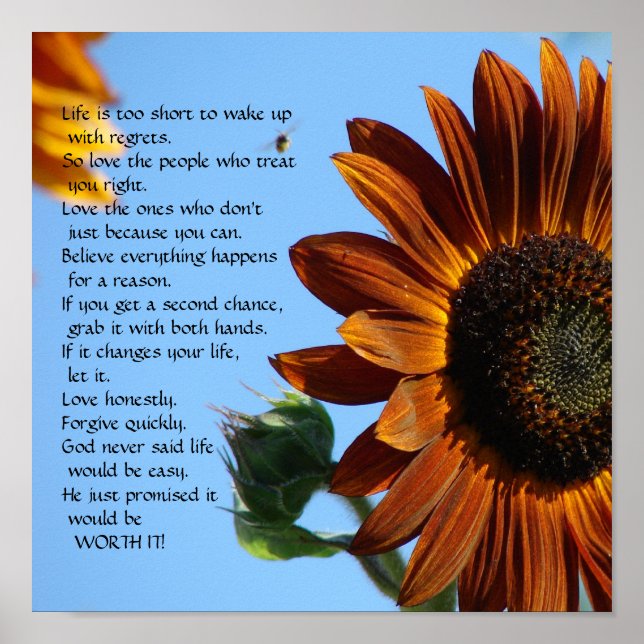 Póster La vida es demasiado corta - Motivacional (Frente)