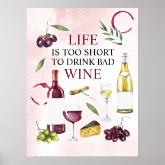 Póster La vida es demasiado corta para beber el reajuste 