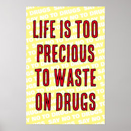 Póster La vida es demasiado precisa para desperdiciar dro