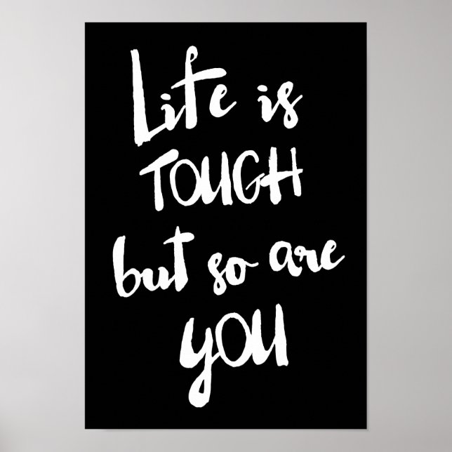 Póster La vida es difícil | Poster de caligrafía moderna (Frente)