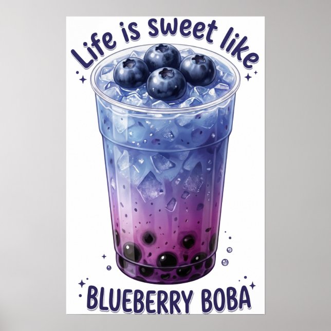 Póster La vida es dulce como Boba de Arándano (Frente)