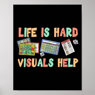 Póster La vida es dura, ayudas visuales Educación especia
