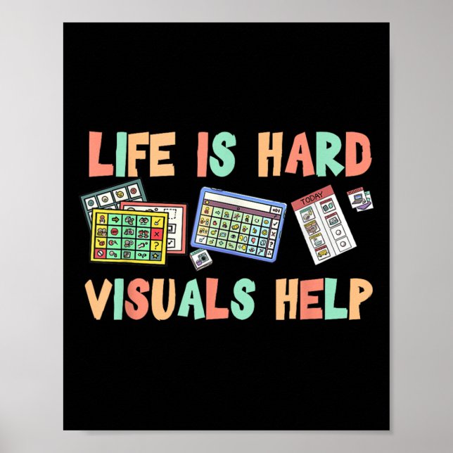 Póster La vida es dura, ayudas visuales Educación especia (Frente)