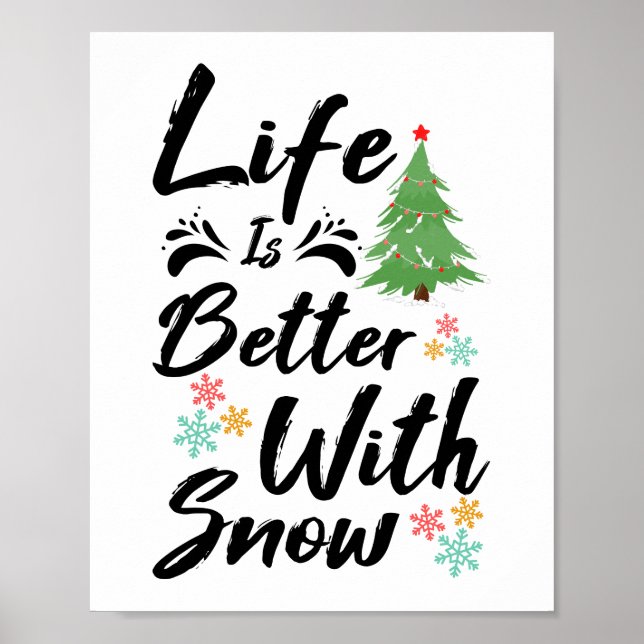 Póster La vida es mejor con la nieve (Frente)
