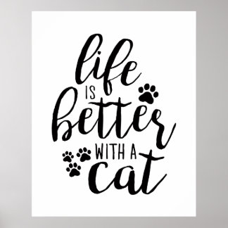 Póster La vida es mejor con las citas de un perro