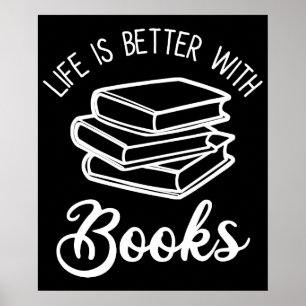 Póster La vida es mejor con los libros